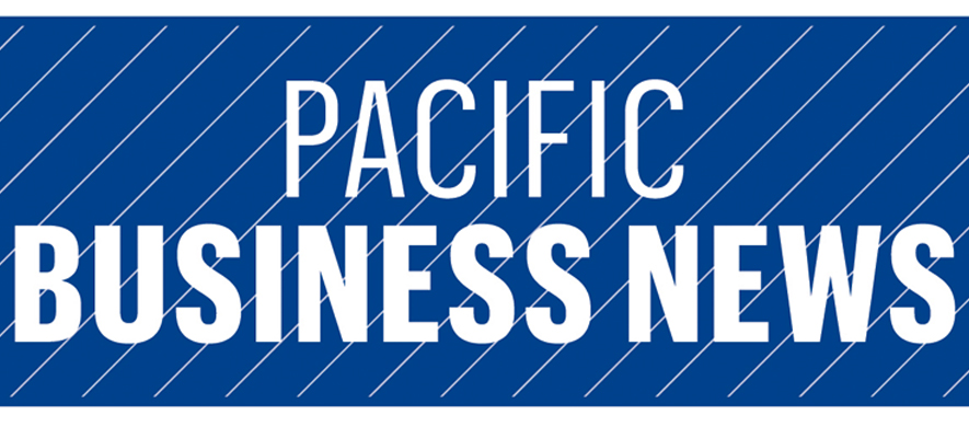 A press sign that says pacific business news.