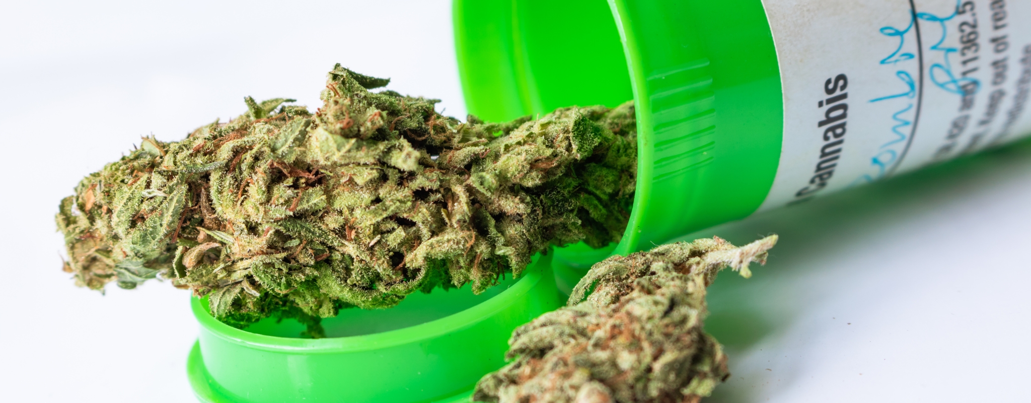 A close up of a container of medical cannabis.