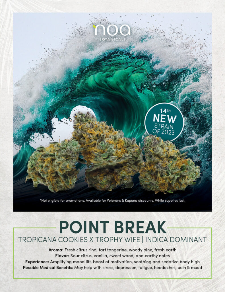 Noa point break - tropical cookies & tyro w/ indica wave.