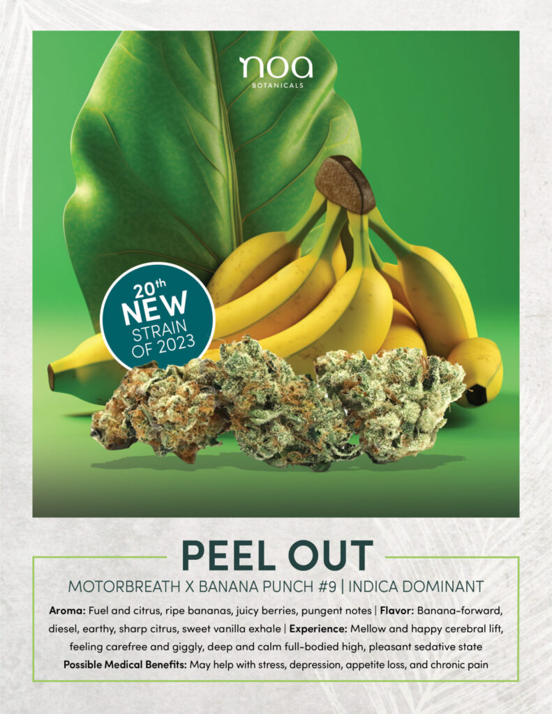 A poster for peel out with bananas and bananas.